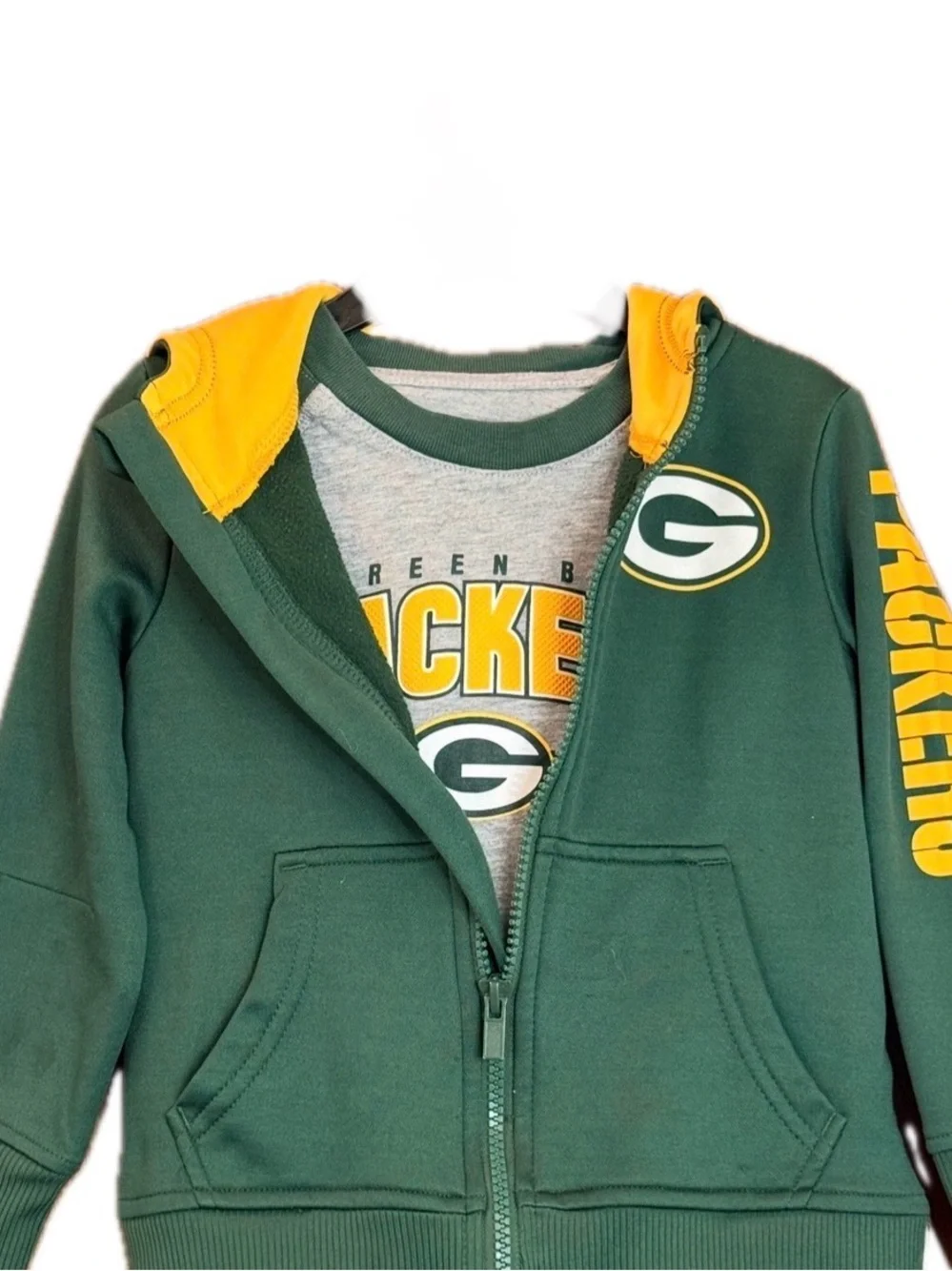 NFL Green Bay Packers Youth Full-Zip Hoodie & T-Shirt Set
